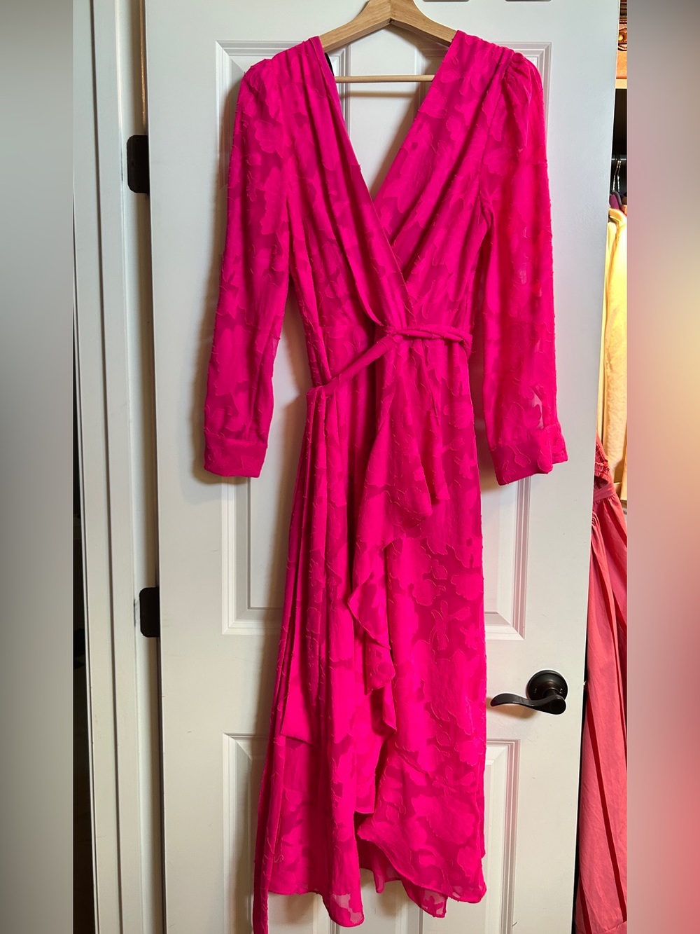 Tahari ASL High Low Midi Tie Waist Dress